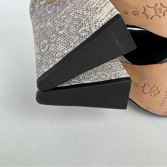 Loeffler Randall Lia Black Ivory Suede Snake Print Block Heel Bootie 6 - Picture 15 of 16